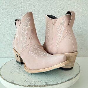 Lane Boots Gallatin Womens Cowboy Bootie Pink Western Short Boots Snip Toe 9.5